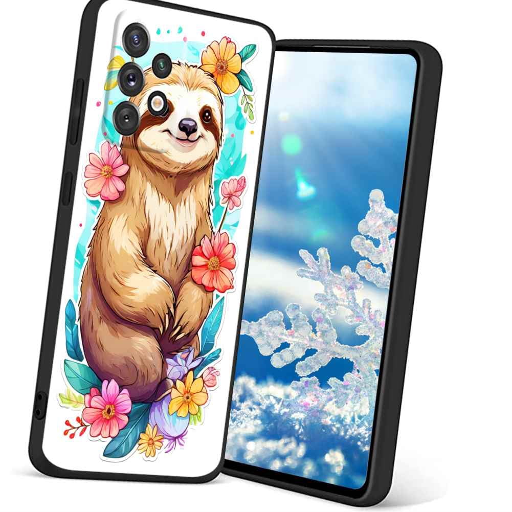 boho-Linnaeus-s-Two-toed-Sloth-with-flowers phone case for Samsung ...