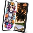 thumbnail image 1 of boho-Tibetan-Macaque-with-flowers Phone Case, Designed for Samsung Galaxy A32 5G Case Soft Silicon for women girls boys wife gift,Shockproof Phone Cover, 1 of 1