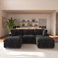 thumbnail image 1 of bokifol 100.5"Modular Sectional Sofa with Movable Ottomans,U Shaped Cloud Couch for Living Room,Black, 1 of 18