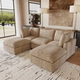 thumbnail image 1 of bokifol 100.5"Modular Sectional Sofa with Movable Ottomans,U Shaped Cloud Couch for Living Room,Khaki, 1 of 17
