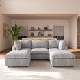 thumbnail image 1 of bokifol 100.5"Modular Sectional Sofa with Movable Ottomans,U Shaped Cloud Couch for Living Room,Light Grey, 1 of 18