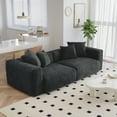 thumbnail image 1 of bokifol 102"Modular Sectional Sofa,Comfy Cloud Couch Sectional Sofa,Corduroy Sofa Sleeper Deep Seat Sofa with Throw Pillows for Living Room,Black, 1 of 10