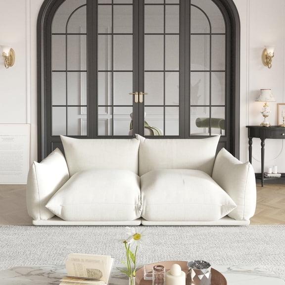 bokifol 2-Seat Modular Cloud Couch for Small Spaces,Easy to Assemble Cloud Couch for Living Room,Office,Beige