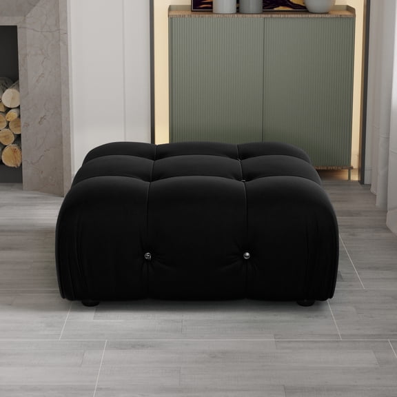 bokifol 34.65" Modular Sectional Sofa for Living Room,Ottoman for Living Room,Cloud Couch for Apartment,Office,Bedroom,Black