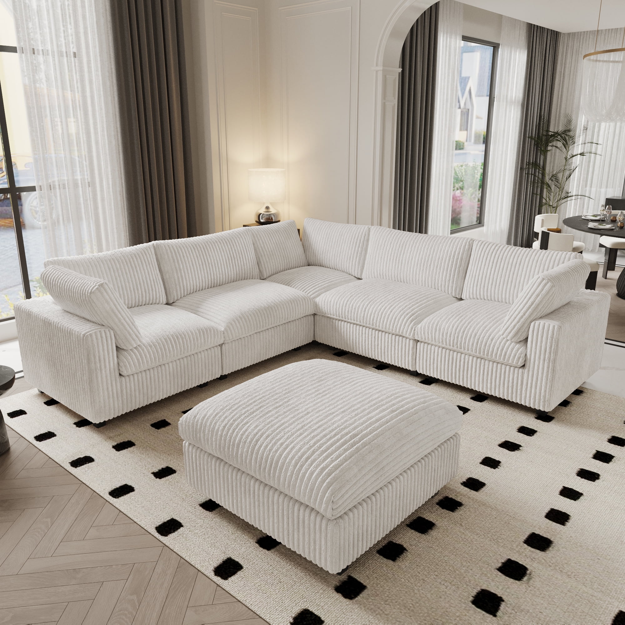 bokifol L-Shape Modular Sectional Living Room Sofa Set, Modern ...