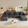 thumbnail image 1 of bokifol 156" Oversized U Shape Modular Sectional Sofa with Movable Ottomans,Modern Sectional Sofa for Living Room,Apartment,Office(Black), 1 of 16