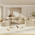 thumbnail image 1 of bokifol 156" Oversized U Shape Modular Sectional Sofa with Movable Ottomans,Modern Sectional Sofa for Living Room,Apartment,Office(Khaki), 1 of 12