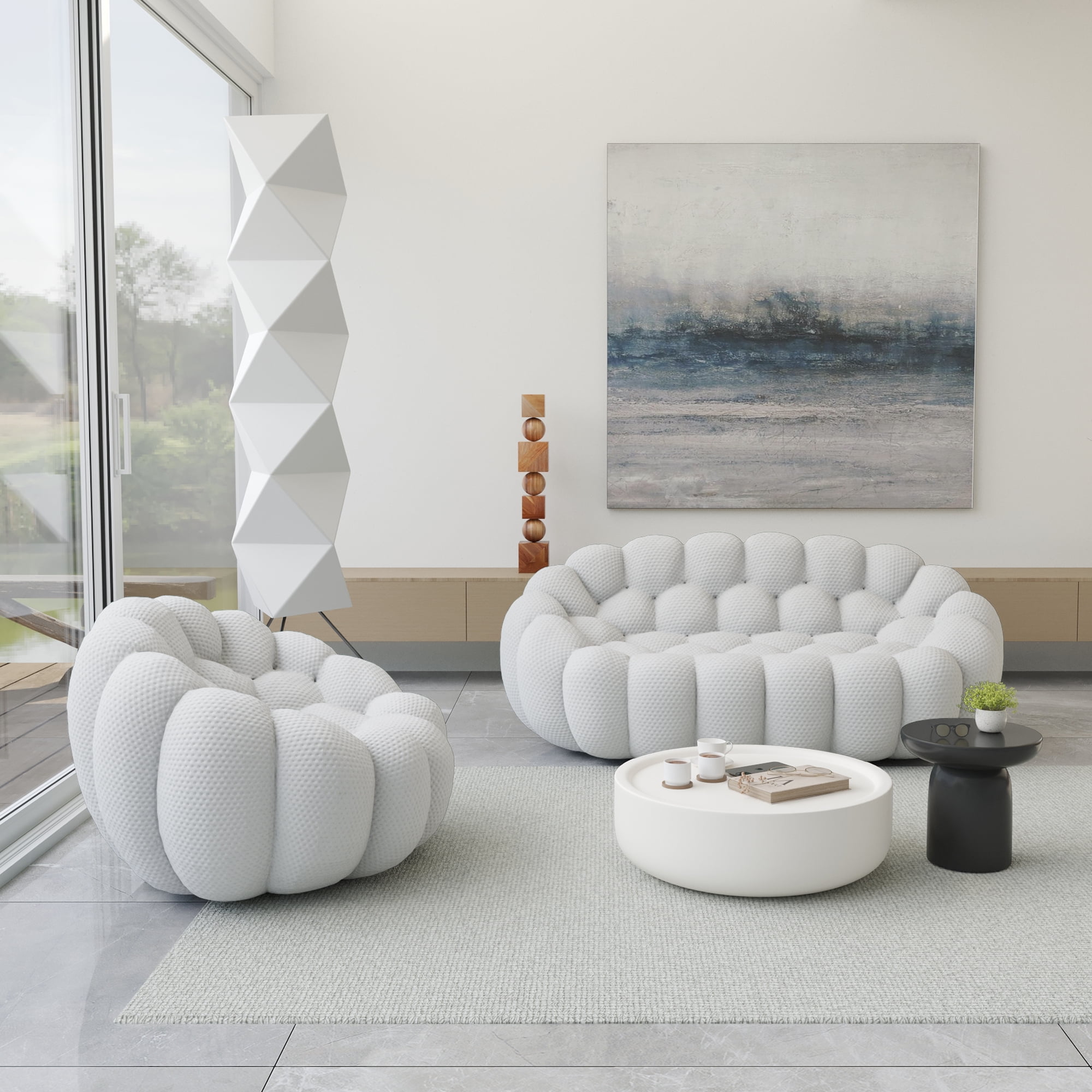 bokifol Modern Sofa Loveseat for Living Room,Couches Loveseat with Single Seat for Bedroom,Office,Apartment,Dorm,Studio(Light Grey)