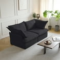 thumbnail image 1 of bokifol Modular Sectional Sofa,Cloud Couch for Living Room,Love Seat With 2 Pillows,2-Seat Easy to Assemble for Apartments and Living Rooms,Black, 1 of 11