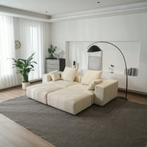 bokifol Oversized Cloud Couch for Living Room,Convertible Sectional Couch with 2 Ottoman,4 Seater Large Modular Sectional Sofa,Beige