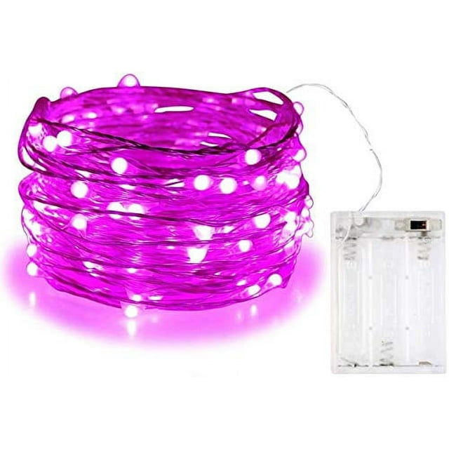 bolweo 10ft/3m 30leds pink led string light,battery operated fairy lights,waterproof outdoor indoor wedding party girls home christmas festival decorations lighting