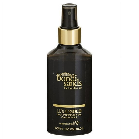 bondi sands- liquid gold self tanning dry oil provides a longer lasting tan and skin hydration (150ml)