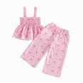 thumbnail image 1 of boobe Girls Comfortable And Breathable Set Cute Printed Sleeveless Top And Pants Two Piece Set 4-5 Years, 1 of 8