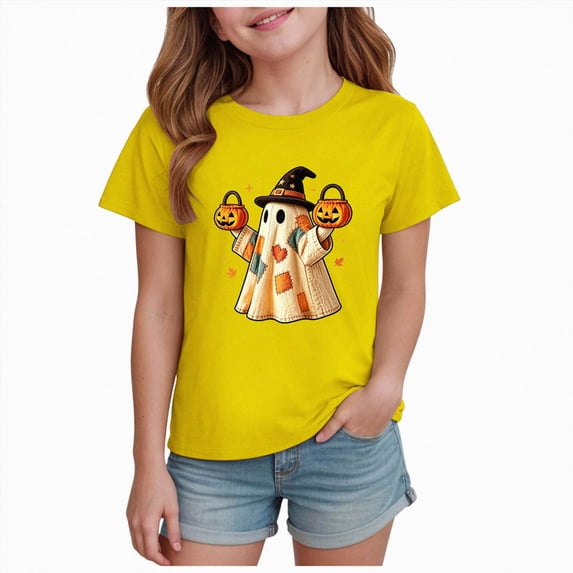 boobe Girls Halloween Shirts Vintage Graphic Tees Funny Printed Cute Tops Casual Shirt Teen Girl Clothes