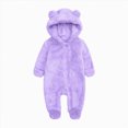thumbnail image 1 of boobe Newborn Infant Baby Boys Girls Snowsuit Winter Coat Solid Bear Warm Fleece Hooded Footed Romper Jumpsuit Outfits, 1 of 5