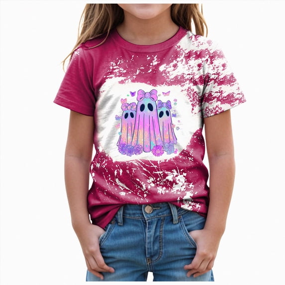 boobe Toddler Girls Halloween Shirts T Shirt Short Sleeve Cute Graphic Tee Tops