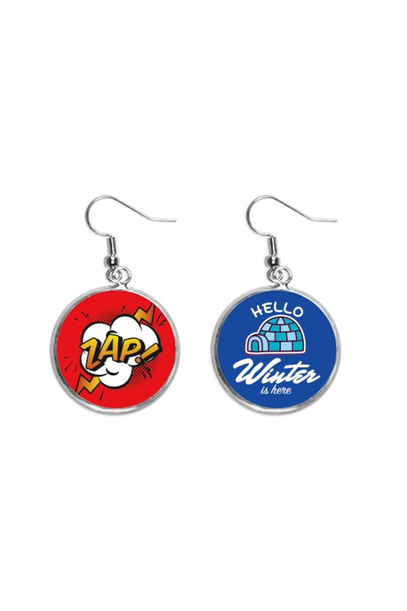 boom exclamation zap art deco fashion dangle drop winter ice earring jewelry