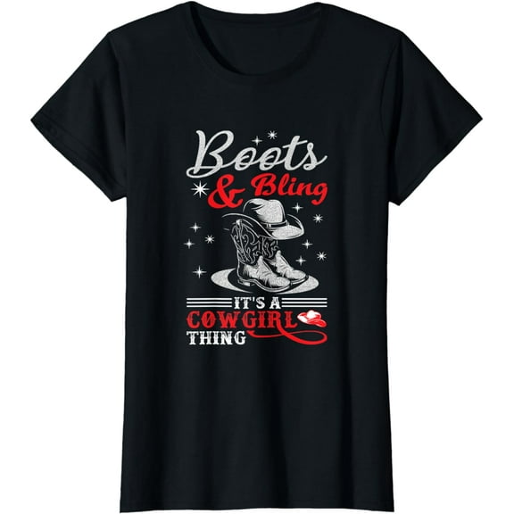 boots & bling it's a cowgirl thing Western T-Shirt