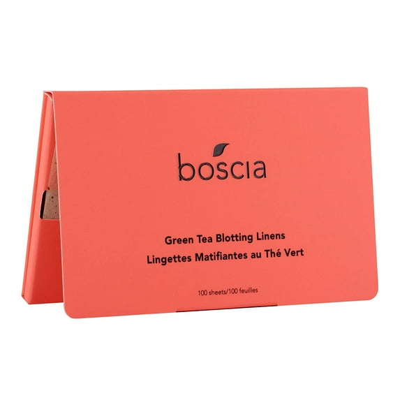 boscia Green Tea Blotting Linens - Vegan, Cruelty-Free, Natural and Clean Skincare | Green Tea and Abaca Tree Fiber Oil Blotting Sheets for Face, 100 Sheets