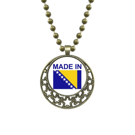 bosnia herzegovina country pendant star necklmoon chain jewelry