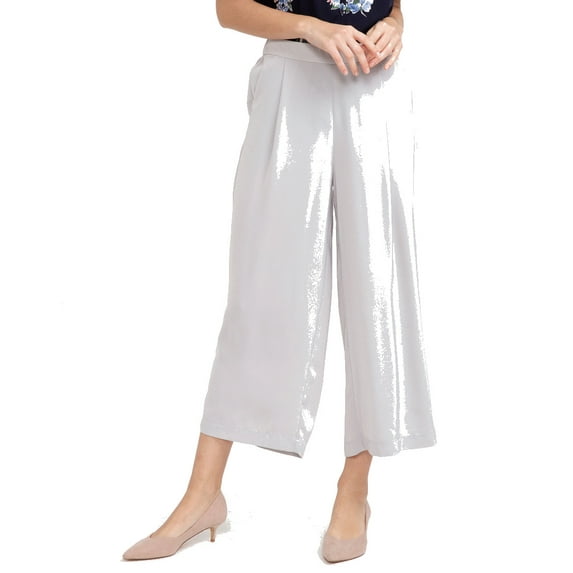 bossini Women's Pull On Wide Leg Pants Elastic Waist Yoga Baggy Pant, L