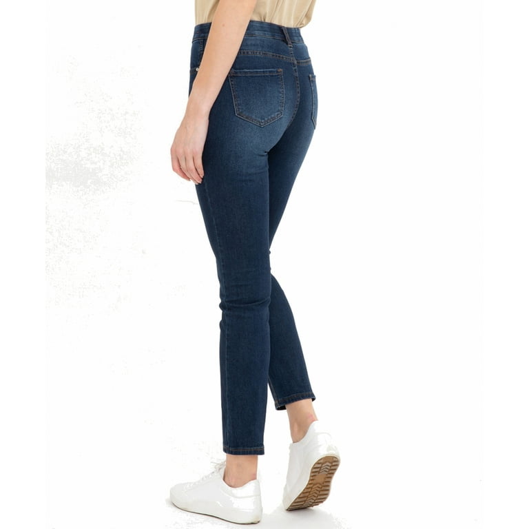 bossini Women s Slim Fit Full Length Denim Jeans Vintage Wash Soft Stretch Denim Jeans 26 Walmart