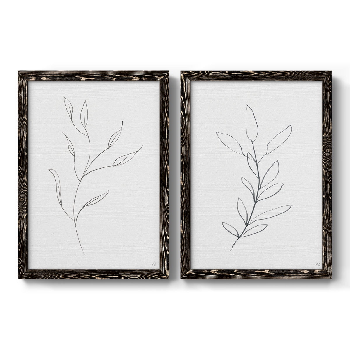 Botanical Gesture I - Premium Framed Canvas 2 Piece Set - Ready to Hang