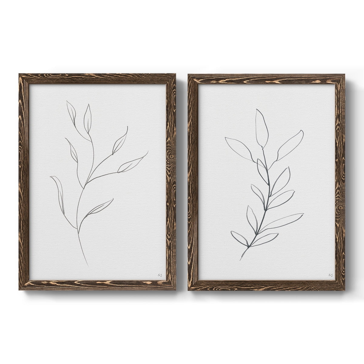 Botanical Gesture I - Premium Framed Canvas 2 Piece Set - Ready to Hang