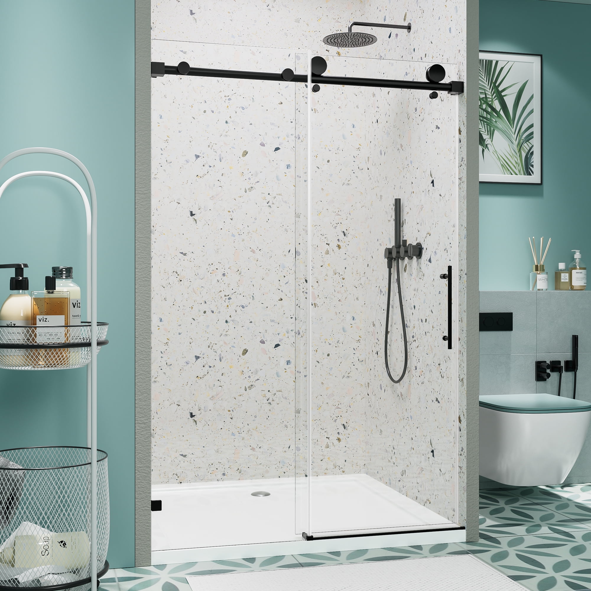 bothroom shower door 5660" W X 76" H Shower Door 10mm clear tempered