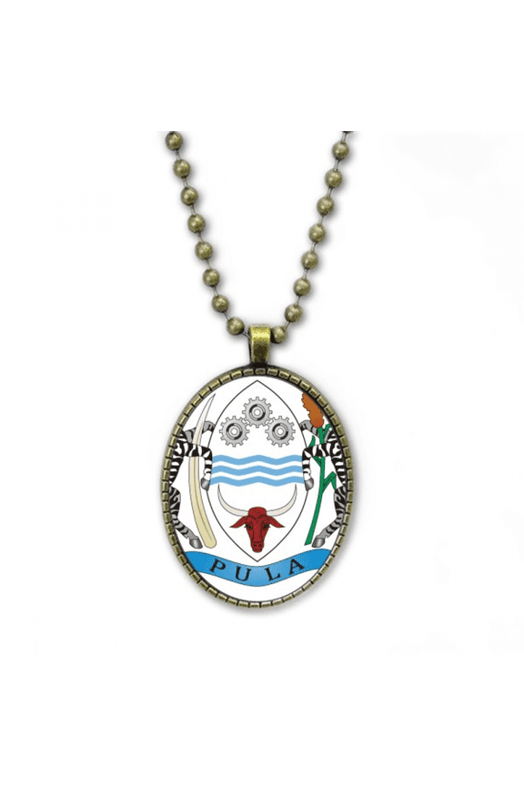 botswana national emblem country necklace vintage chain bead pendant jewelry collection