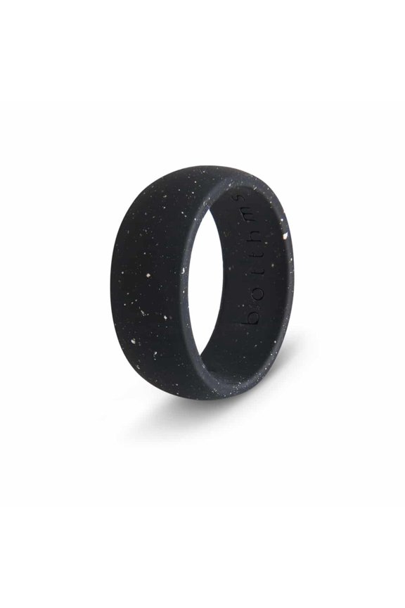 Black Speckled Active Silicone Ring