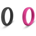 thumbnail image 1 of botthms Ladies Double Set – Black/Pink Silicone Rings, 1 of 1