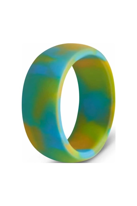 Ocean Flow Silicone Ring Yellow  Turquoise