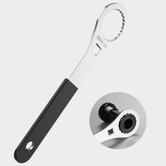 Bike Bottom Bracket Tool for 46 OD 24 Notch, Cr-V Steel + Ni-Cr Plating 1/2” Driver Bicycle Bottom Bracket Bearing Install Removal Tool Compatible with DUB BB46-24/Threaded BSA BB/ROTOR BAS30