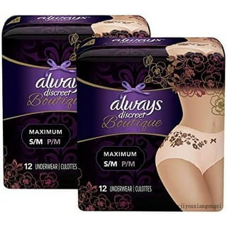Always Discreet Boutique Incontinence Underwear, Maximum Protection, XL,  Rosy, 9 Ct 