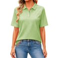 thumbnail image 1 of bovemsi Summer Tops for Women Collared Three-Button Short Sleeve Breathable Daily Work Shirts Cute Summer Tops, 1 of 6