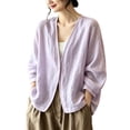 thumbnail image 1 of bovemsi Womens Workout Tops Long Sleeve Lightweight Loose Cotton Cardigan Cover Ups With Pockets Cute Summer Tops, 1 of 6