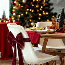 bow covers, Christmas Chair Covers, Bow Decorations, Chair Cover, Decorative Backrest Straps, for Holiday Party Events, Easy Drape Installation red chair bows | Red KTFgvq