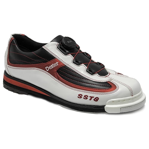 Red and white bowling shoes deals