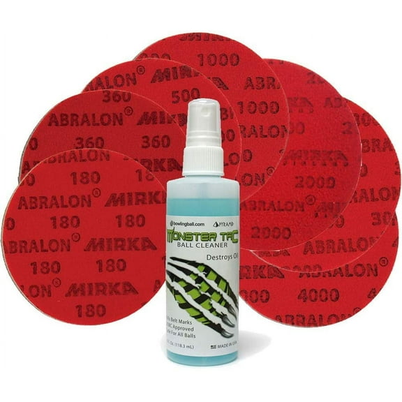 bowlingball.com Total Bowling Ball Resurfacing Kit (Set of 7 Abralon Pads + Monster Tac)
