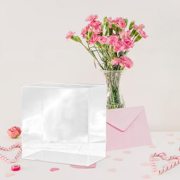 box durable card Box Elegant Handmade Centerpiece Envelope Card Box Gift Box Holder for Ceremony Bride Graduation, Anniversary Party Clear