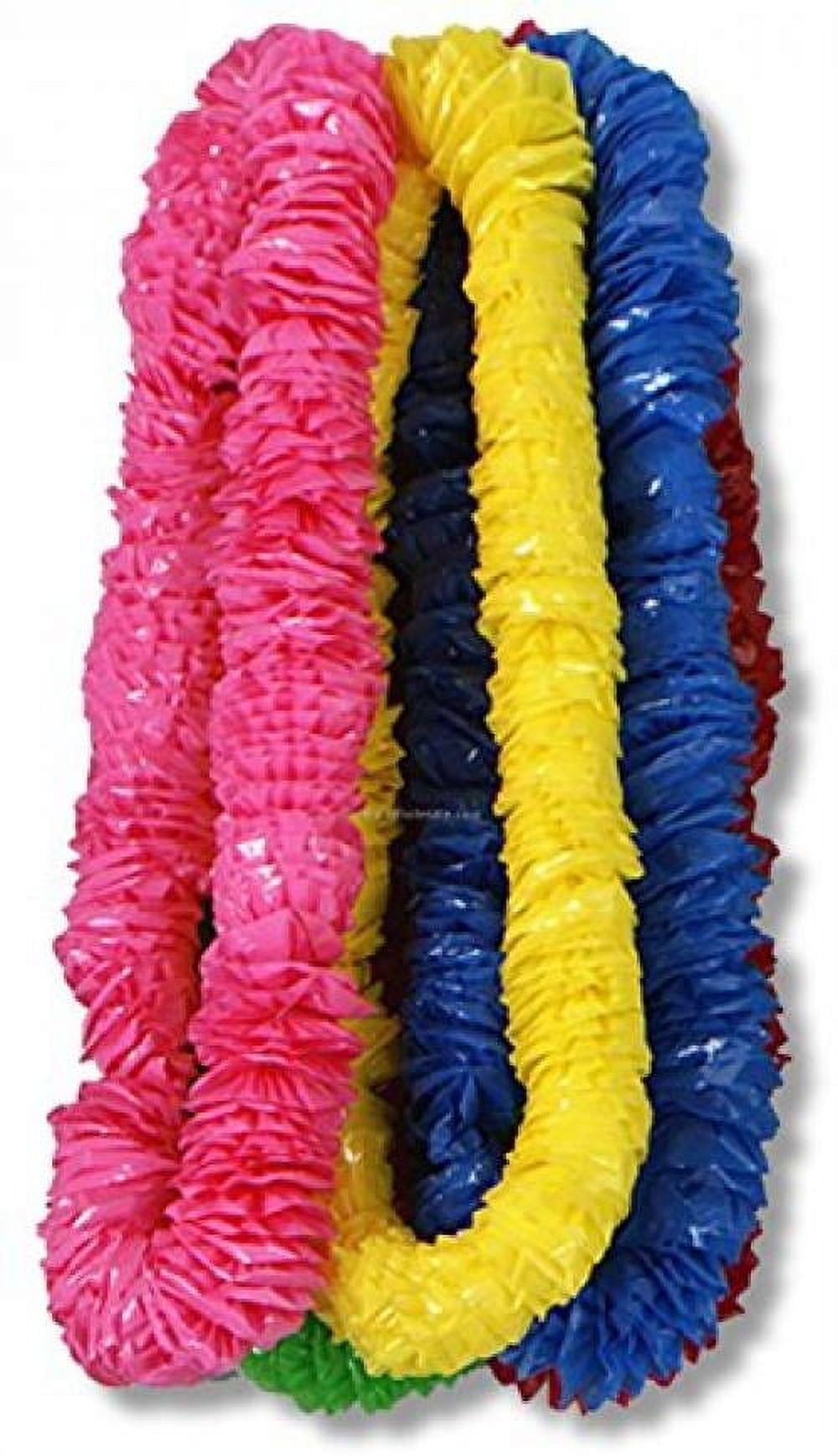 Vibrant Multicolor Plastic Hawaiian Leis - 36" Pack of 25