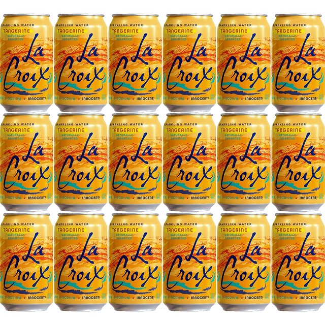 box (pack of 18) la croix tangerine naturally essenced flavored