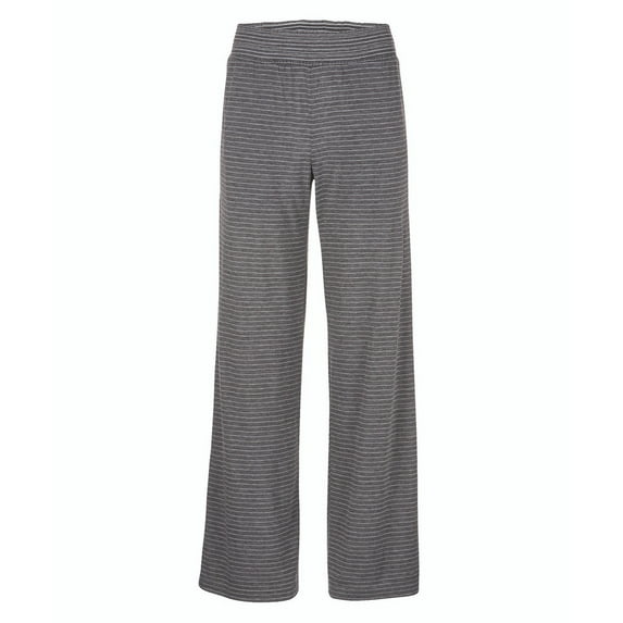 boxercraft Evelyn Wide Leg Pant for Women with Shirred/Ruffled Waistband, Black/Oxford-2X