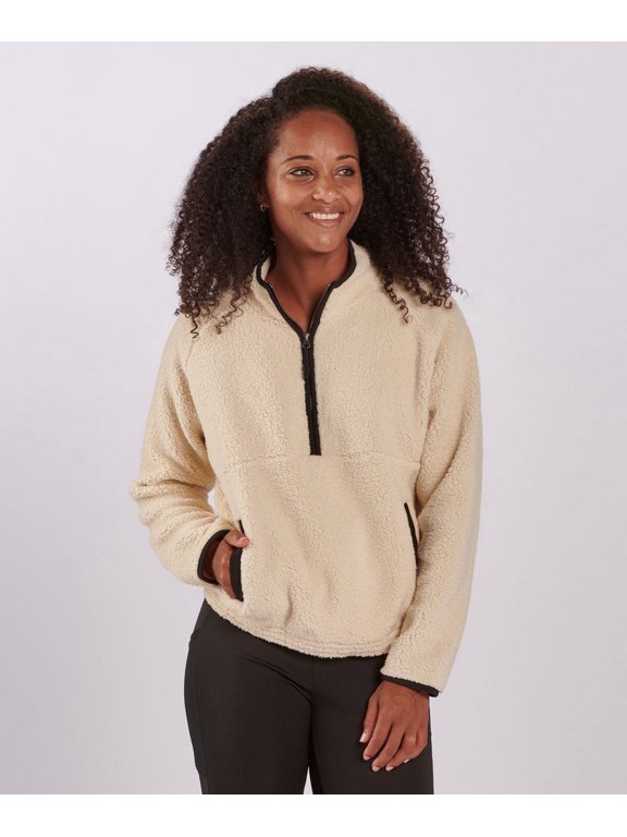 Everest Fleece Half-Zip for Women, Natural Black-2XL