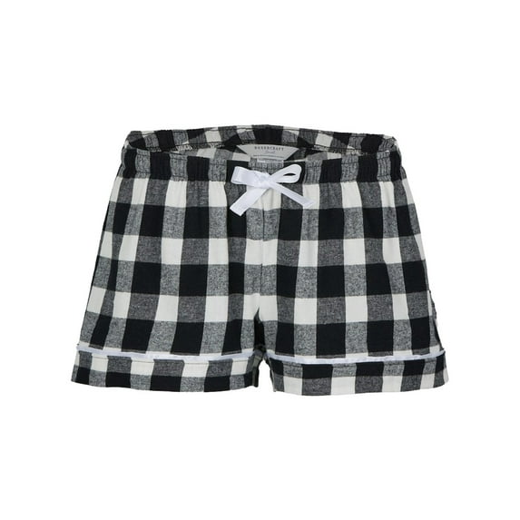 Boxercraft BW6501 Women's Flannel Short-Bk/Wt Buff Plad-2XL