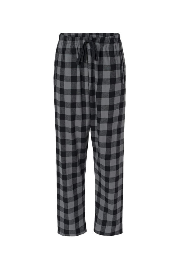 Girls FIT Youth Flannel Pant with Pockets with Pockets, 100% Cotton Flannel, Charcoal/Black Buffalo, New Sizing- XXS is YL