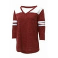 thumbnail image 1 of boxercraft Glory Days Three Quarter Sleeve Cotton Blend Short Sleeve T-Shirt, Adult Sizes Crimson Large, 1 of 6