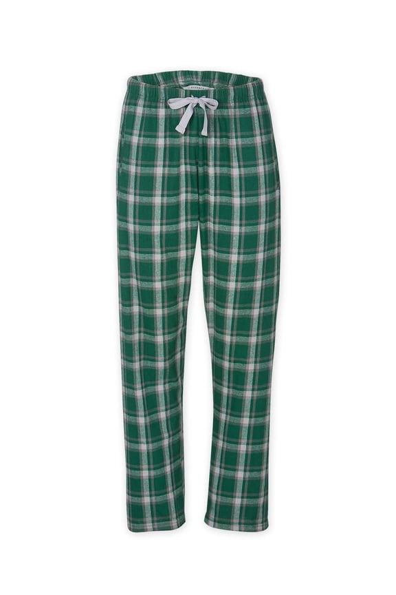 Haley Flannel Pants for Women, 100% Cotton Flannel Pants with Side Pockets and Adjustable Drawstring Heritage Hunter Plaid -M