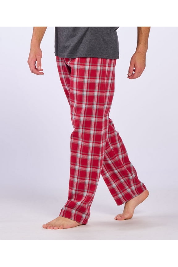 Mens 100% Cotton Cotton Flannel Pajama Pant with Pockets - Updated Mens FIT New Mens Style Harley - Mens Fit, Heritage Garnet-L